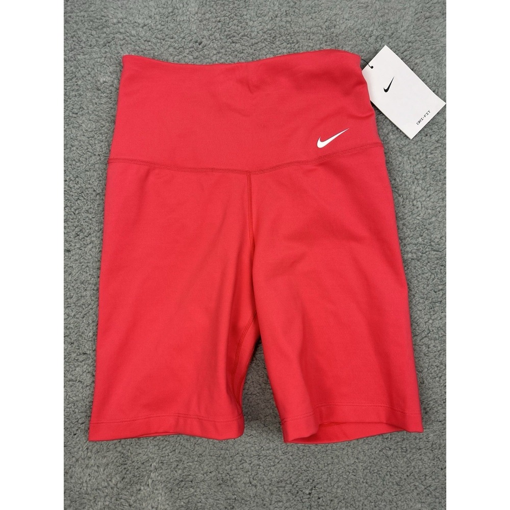 Nike One Womens Size XS Tight Fit High Rise 7" Length Shorts Pink DV9022-648
